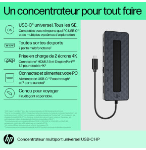 Concentrateur multiport HP USB-C universel (50H55AA)