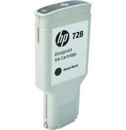 HP 728 Noir Mat - Cartouche d'encre HP d'origine (F9J68A)