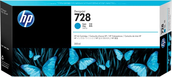 HP 728 Cyan - Cartouche d'encre HP d'origine (F9K17A)