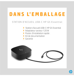 Station d’accueil HP USB-C G5 Essential (72C71AA)