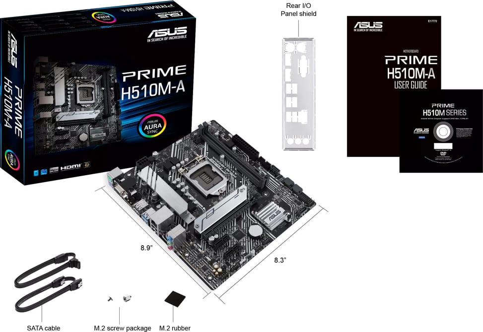 Carte mère Intel® H510 au format micro ATX avec PCIe 4.0 (90MB17C0-M0EAY0)