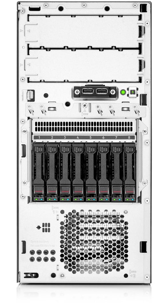 Serveur HPE ProLiant ML30 Gen10 Plus E-2124 2.8 GHz 4 cœurs monoprocesseur 16 Go-U 8 disques SFF - Alimentation redondante de 50