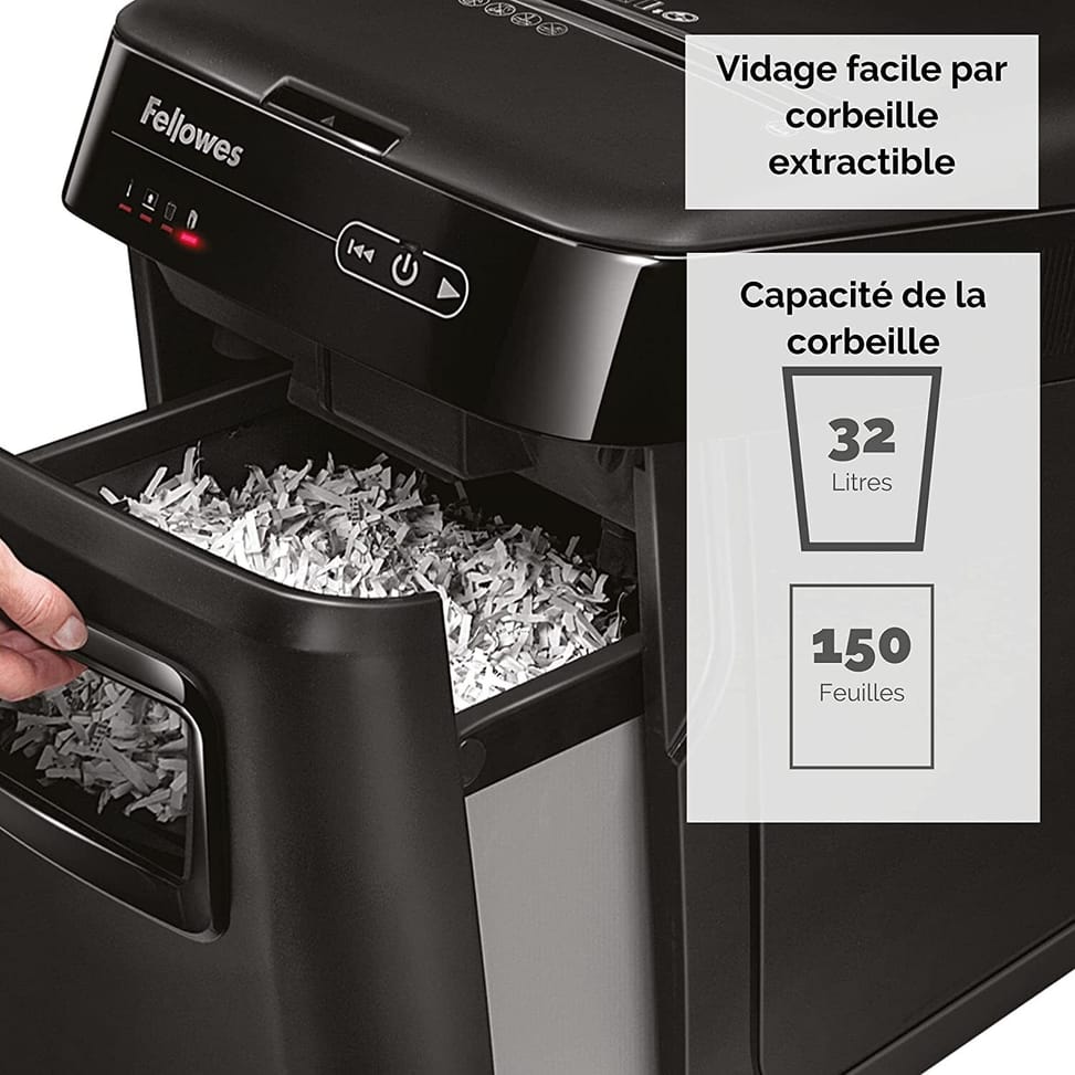 Fellowes AutoMax™ 150C Shredder — P-4 Security · 32 L · 150-sheet auto feeder — image 4