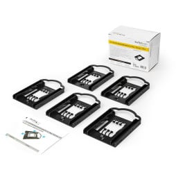 Support de Montage 2.5 SSD/HDD pour Baie de Lecteur 3.5 - 5 Pack - Sans Outil - Kit de Montage de Disque Dur (BRACKET125PTP)