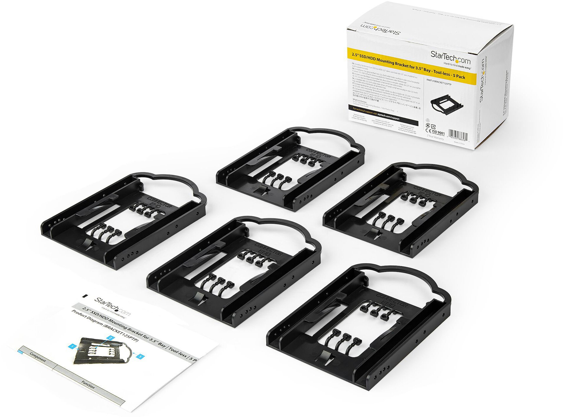 Kit Support 2X Pour Monter 2 Disques SSD/HDD 2.5" Dans Un Boîtier 3.5" - Inclut Câbles SATA