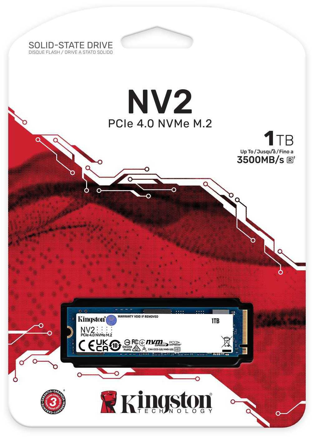Disque Dur interne SSD Kingston NV2 M.2 2280 NVMe PCIe 4.0 Express 1 To (SNV2S/1000G) prix Maroc