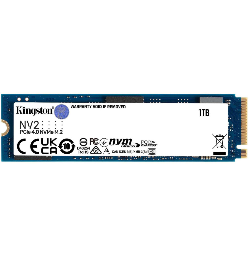 Disque Dur interne SSD Kingston NV2 PCIe 4.0 NVMe - 1 To (SNV2S/1000G)