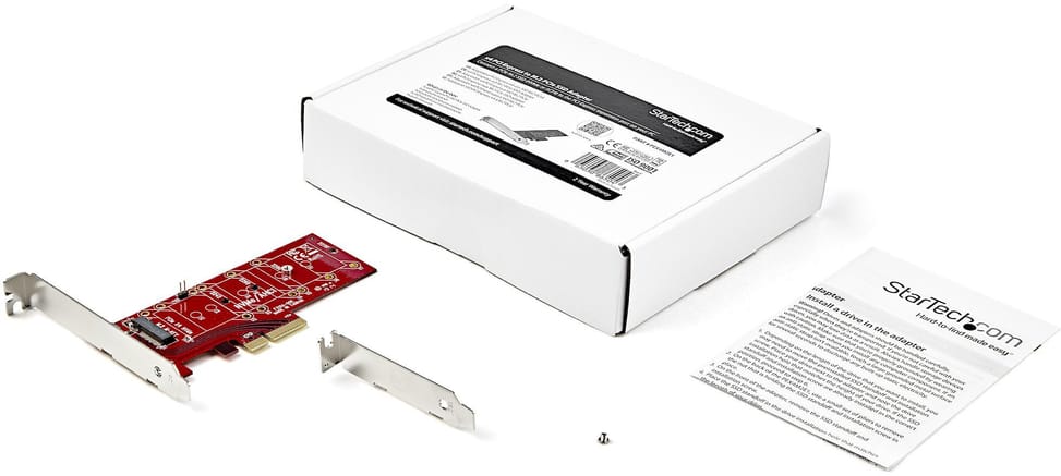 Adaptateur StarTech PCI Express x4 vers SSD M.2 PCIe - Carte d'extension pour SSD M.2 NGFF (PEX4M2E1)
