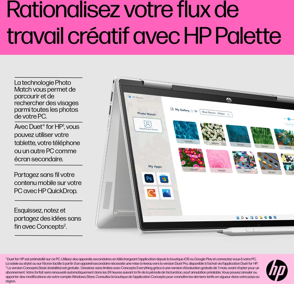 Ordinateur portable Convertible  HP Pavilion x360 14-ek0001nk (6E1D5EA)
