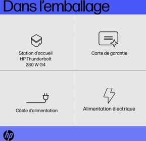 Station d’accueil HP Thunderbolt 280 W G4 avec câble combo (4J0G4AA) — image 7