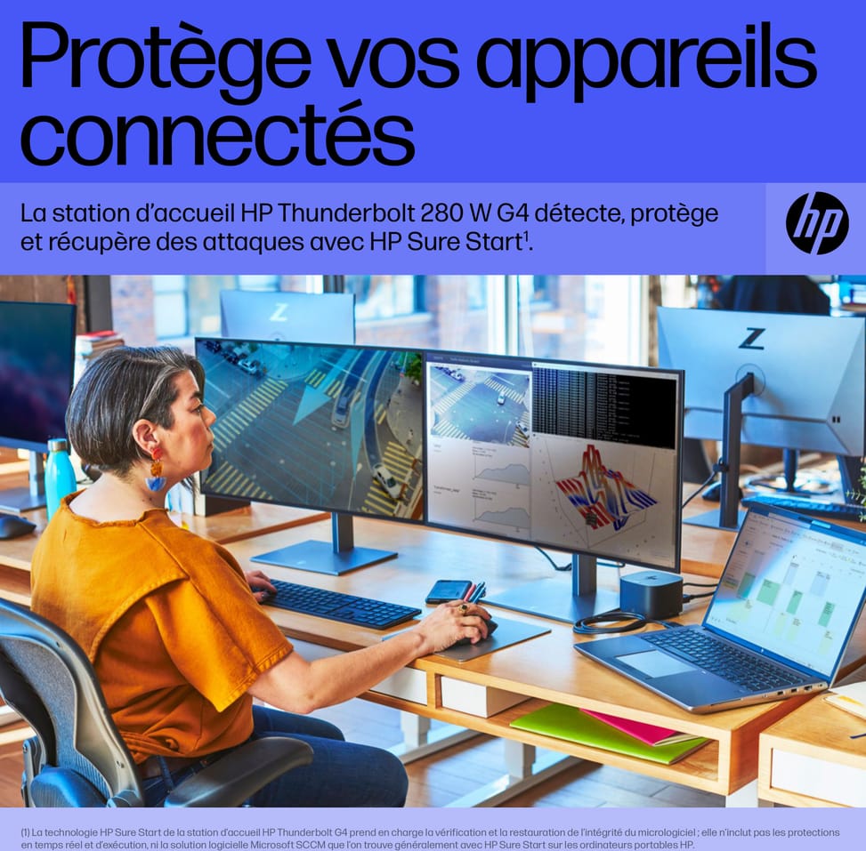 محطة إرساء HP Thunderbolt 280 W G4 مع كابل combo (4J0G4AA) — صورة 9