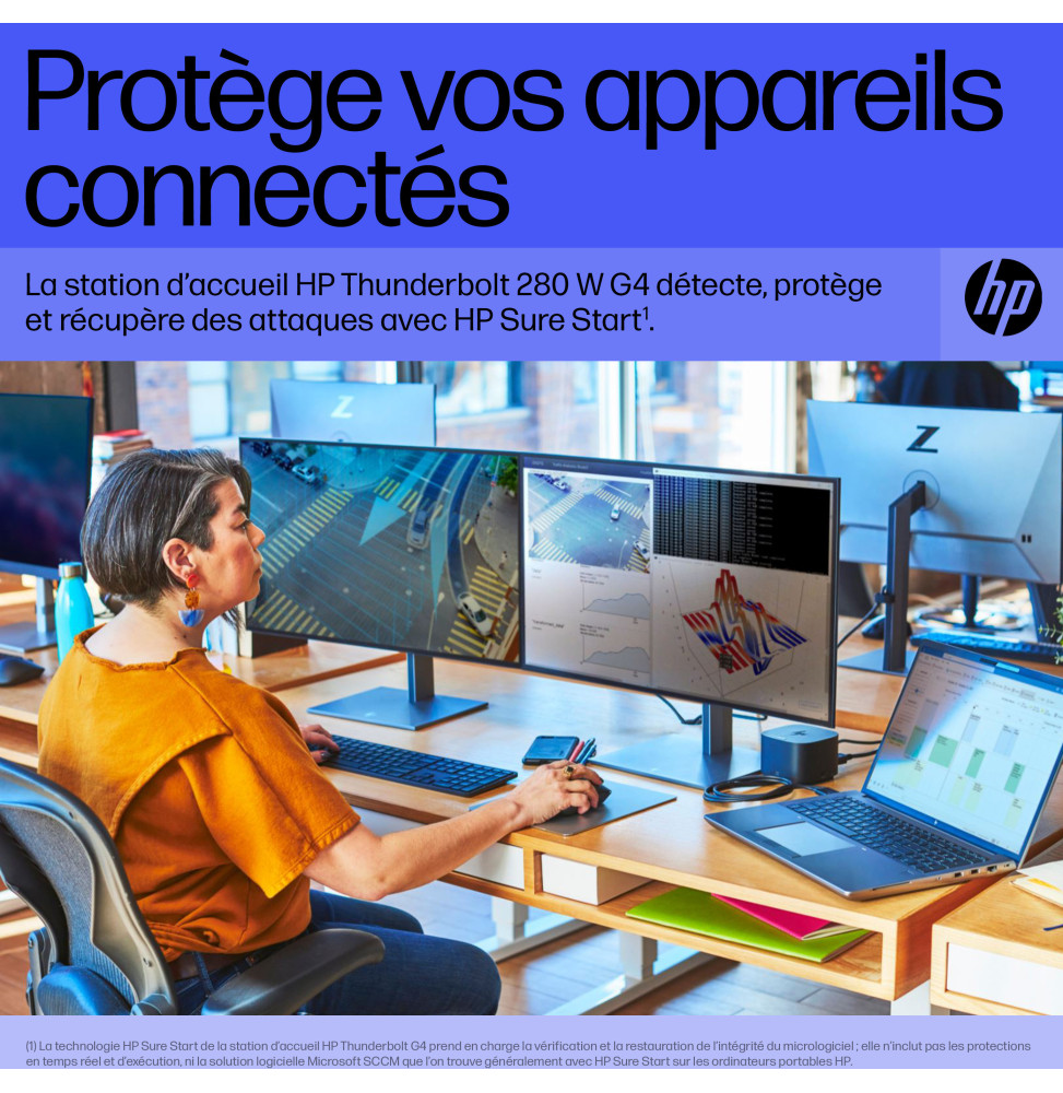 Station d’accueil HP Thunderbolt 280 W G4 avec câble combo (4J0G4AA)