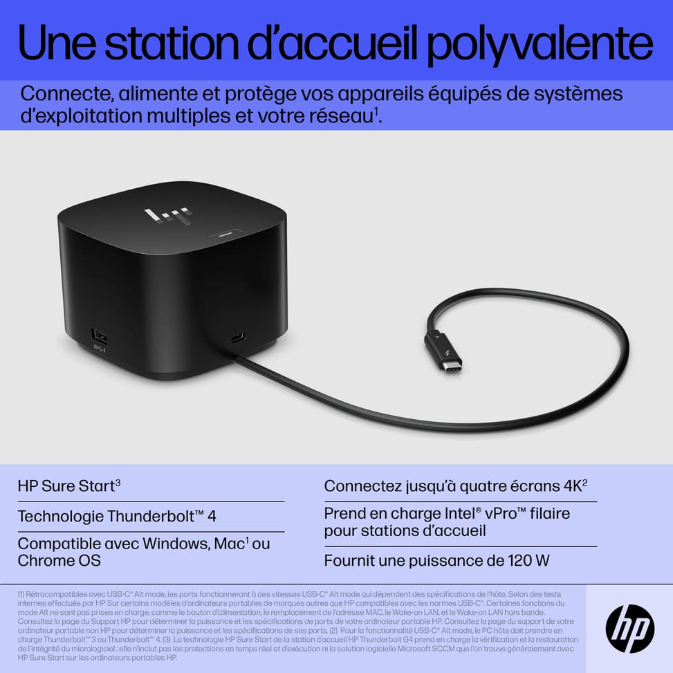 Station d’accueil HP Thunderbolt 120 W G4 (4J0A2AA)