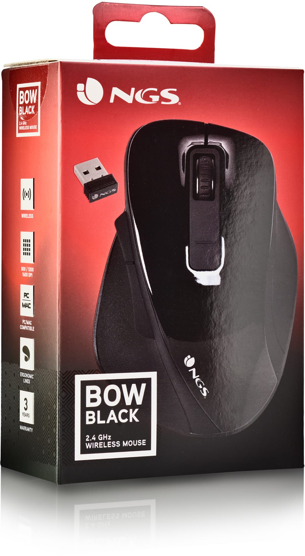 Souris sans fil NGS Bow Noire (BOWBLACK) — image 6