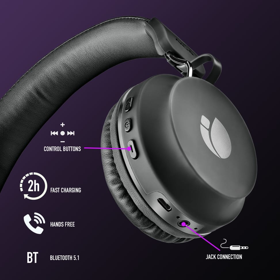 Casque Bluetooth avec Microphone NGS Artica Chill Black (ARTICACHILLBLACK) — image 7