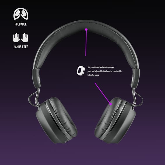 Casque Bluetooth avec Microphone NGS Artica Chill Black (ARTICACHILLBLACK)