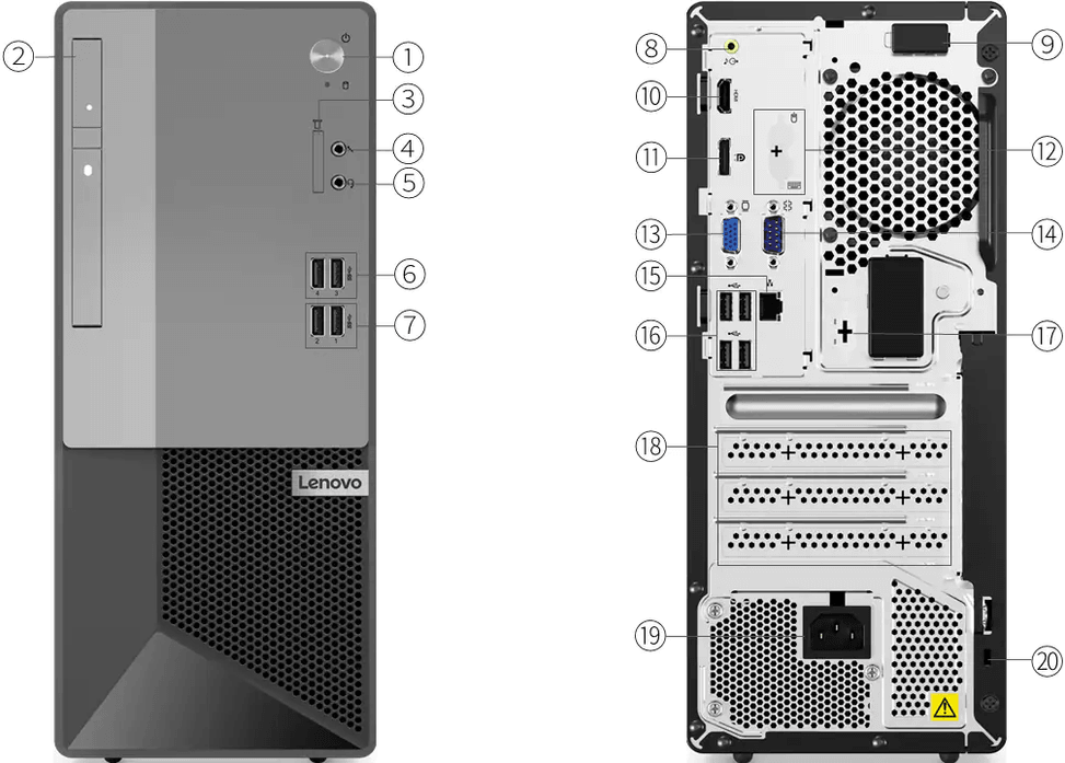 Ordinateur de bureau Lenovo V50t Gen 2-13IOB (11QE00F8FM) — image 4