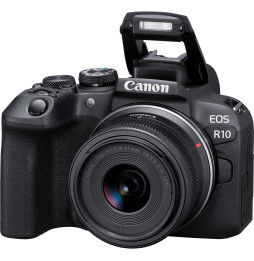 Appareil photo hybride Canon EOS R10 + objectif RF-S 18-45mm F4.5-6.3 IS STM (5331C010AA)