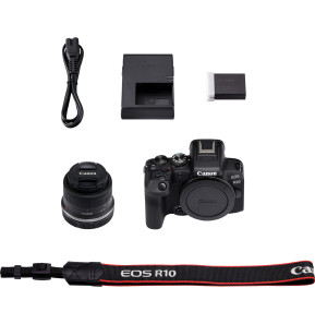 Appareil photo hybride Canon EOS R10 + objectif RF-S 18-45mm F4.5-6.3 IS STM (5331C010AA)