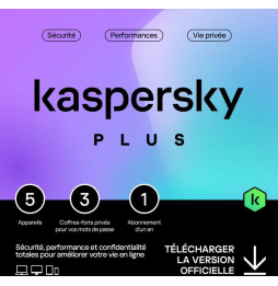Kaspersky Plus (équivalent à Internet Security) - 5 Postes / 1 an (KL10428BEFS-SLIMMAG)