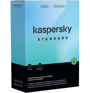 Kaspersky Standard (équivalent à Anti-Virus) - 3 Postes / 1 an (KL10418BCFS-FFPMAG)