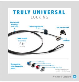 Câble de sécurité HP avec clé (6UW42AA)