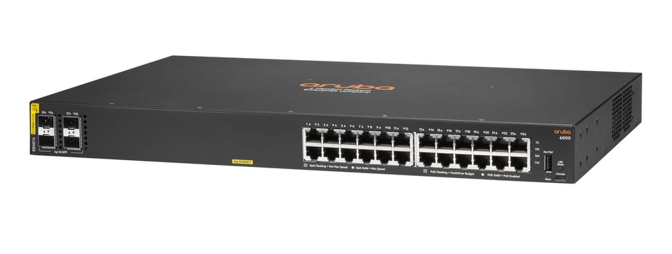 Aruba 6000 24G Class 4 PoE 4SFP 370 W Switch (R8N87A) — image 1