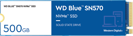 Disque dur interne SSD Western Digital Blue SN570 M.2 2280 PCIe Gen3x4 NVMe 500 Go (WDS500G3B0C)