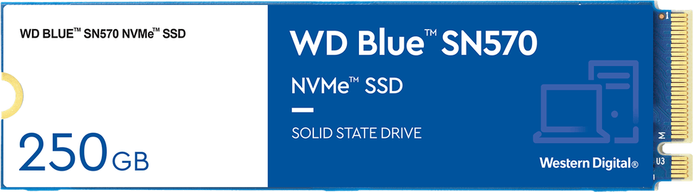 Disque dur interne SSD Western Digital Blue SN570 M.2 2280 PCIe NVMe 250 Go (WDS250G3B0C) — image 1