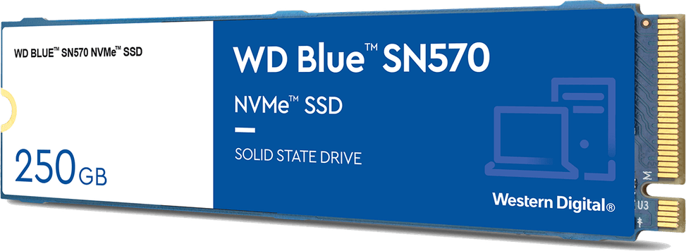 Disque dur interne SSD Western Digital Blue SN570 M.2 2280 PCIe NVMe 250 Go (WDS250G3B0C) — image 2