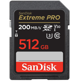 Carte mémoire SanDisk Extreme Pro SDXC UHS-I 512 Go (SDSDXXD-512G-GN4IN)