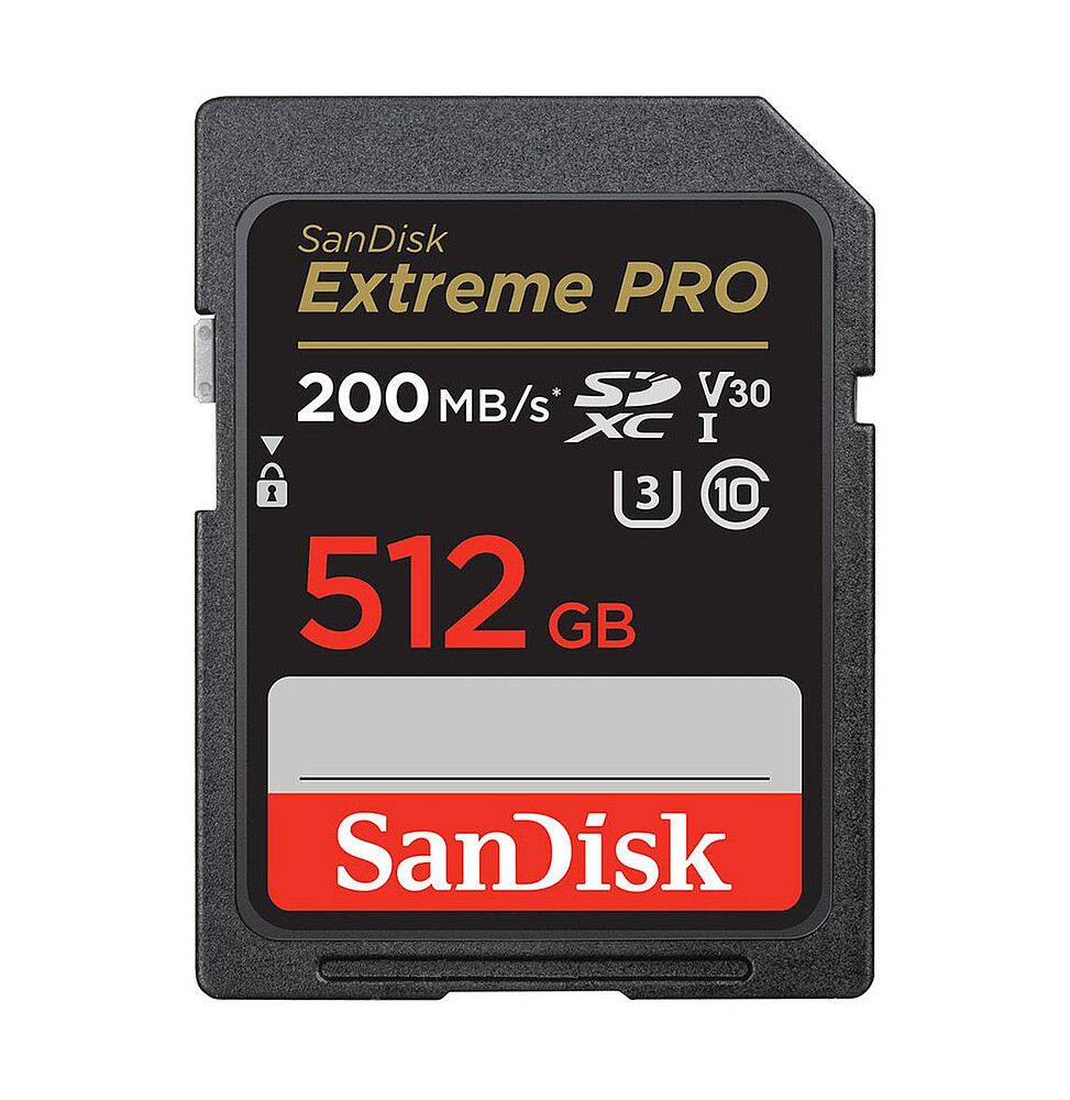Carte mémoire SanDisk Extreme Pro SDXC UHS-I 512 Go (SDSDXXD-512G-GN4IN)