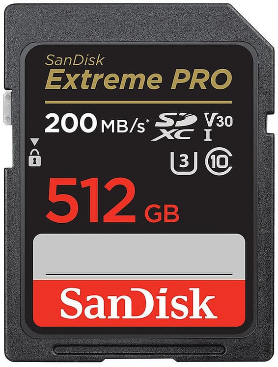 Carte mémoire SanDisk Extreme Pro SDXC UHS-I 512 Go (SDSDXXD-512G-GN4IN)