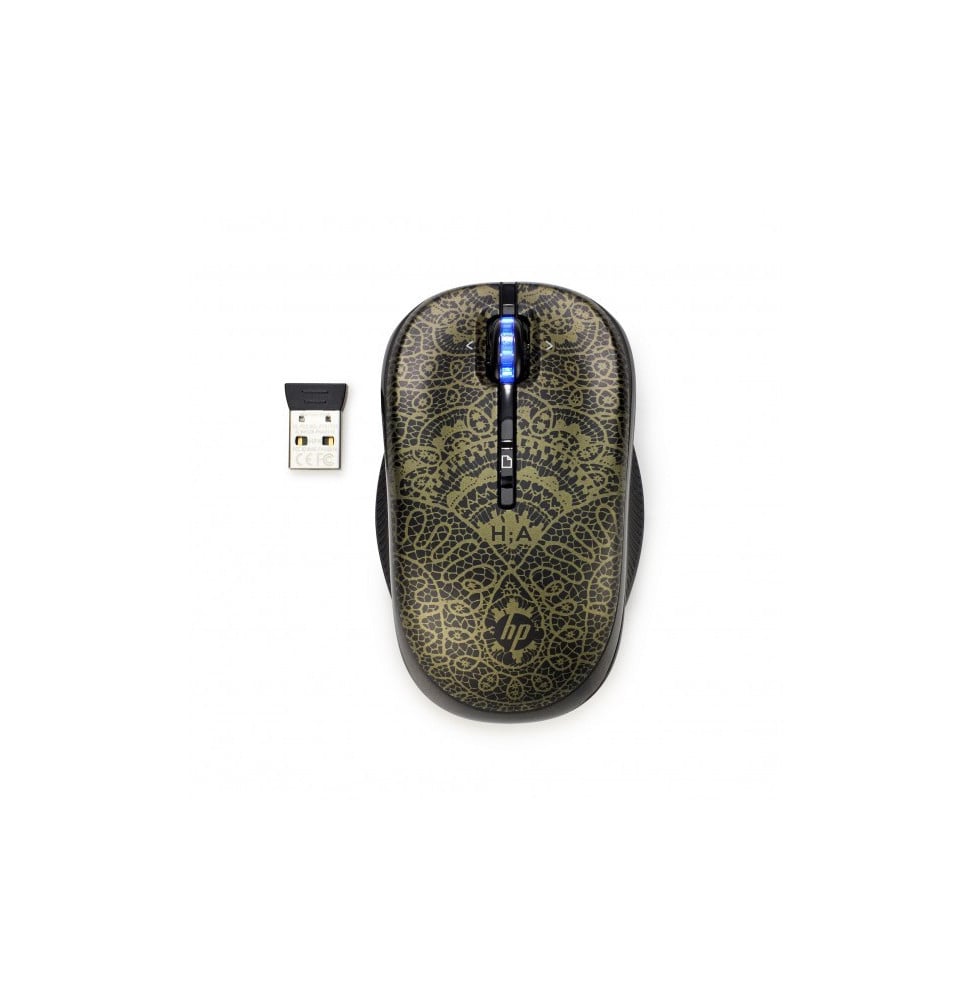 Souris optique mobile sans fil HP 2,4 GHz (édition spéciale Alexandre Hercovitch) (H2P31AA)