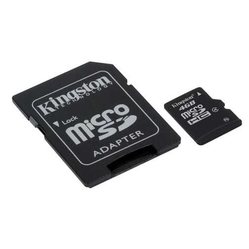 Carte Mémoire Micro SDHC Kingston Class 4 + adaptateur SD