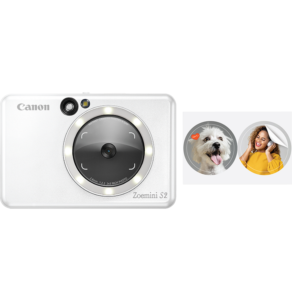 Appareil photo couleur instantané Canon Zoemini S2, Blanc perle (4519C007AB)