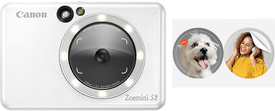 Appareil photo couleur instantané Canon Zoemini S2, Blanc perle (4519C007AB)