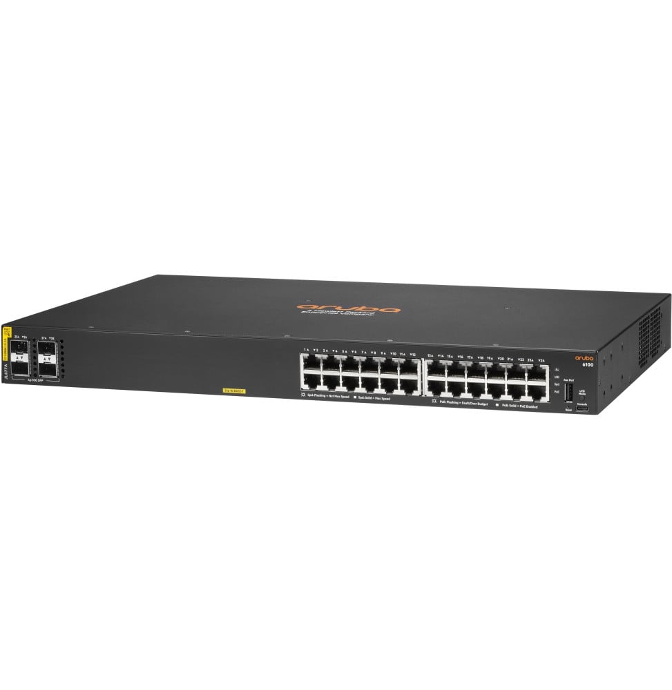 Switch Aruba 6100 24G Classe 4 PoE 4SFP+ 370 W (JL677A)