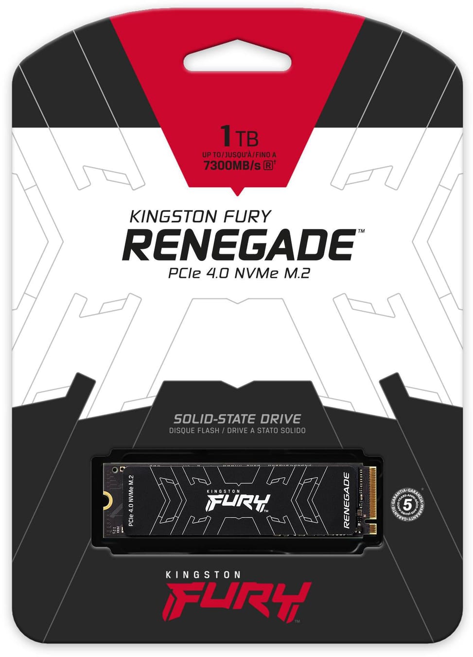 Disque Dur interne SSD Kingston FURY Renegade Heat spreader M.2 2280 PCIe Gen4 x4 NVMe 1 To (SFYRS/1000G) — image 3