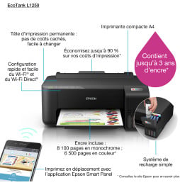 Epson EcoTank L1250 Imprimante à réservoirs rechargeables (C11CJ71403)