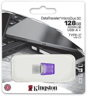 Clé USB Kingston DataTraveler microDuo 3C USB Type-A / Type-C 3.2 - 128 Go (DTDUO3CG3/128GB) — image 3