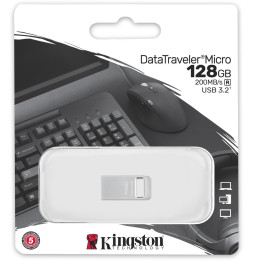 Clé USB Kingston DataTraveler Micro 3.1 USB Type-A 3.2 Gen 1 128 Go (DTMC3G2/128GB)