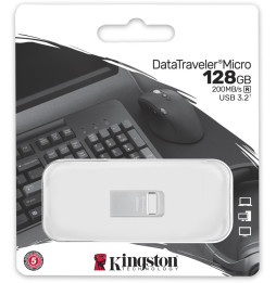Clé USB Kingston DataTraveler Micro 3.1 USB Type-A 3.2 Gen 1 - 128 Go (DTMC3G2/128GB)