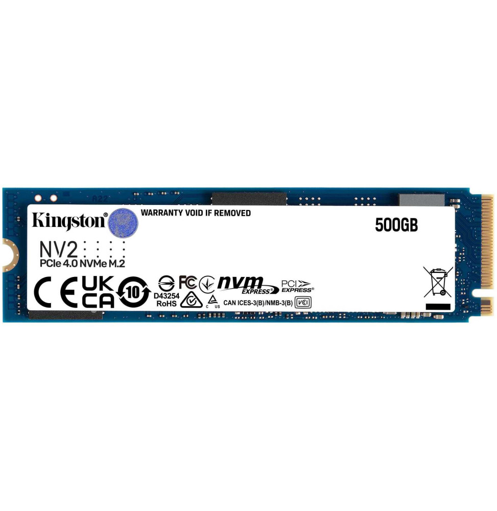 Disque interne SSD Kingston NV2 M.2 2280 NVMe PCIe 4.0 Express 500 Go  (SNV2S/500G) prix Maroc