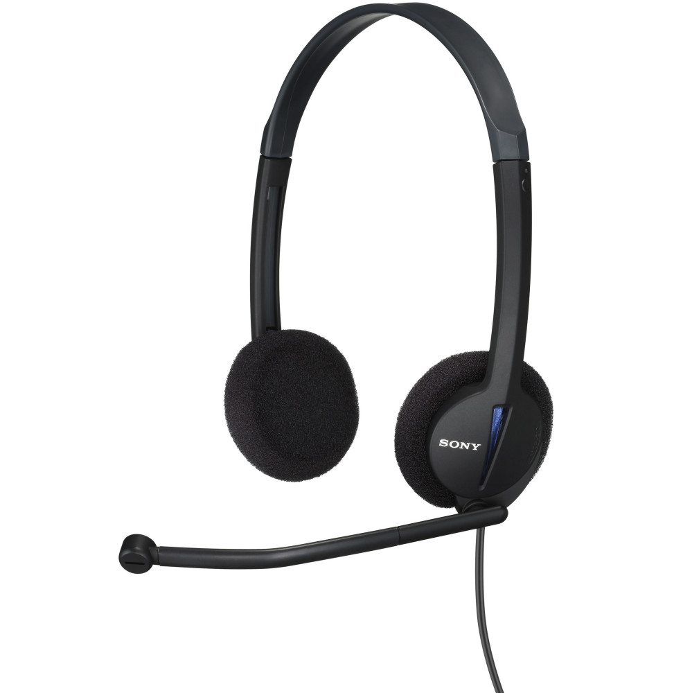 Casque Sony PC stéréo léger et ajustable avec microphone