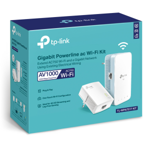 CPL TP-Link AV1000 Gigabit Powerline ac Wi-Fi Kit 300 Mbps (TL-WPA7517 KIT)