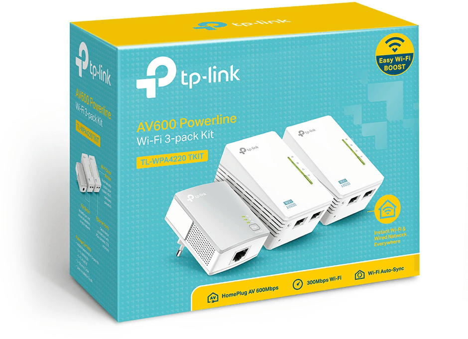 CPL TP-Link Extender AV600 2-port Powerline Wi-Fi Extender 3-pack KIT 600 Mbps (TL-WPA4220 TKIT) — image 6