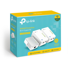 TP-Link Kit de 3 CPL Wifi 600Mbps Wi-Fi Range Extender, AV600 TL-WPA4220  KIT
