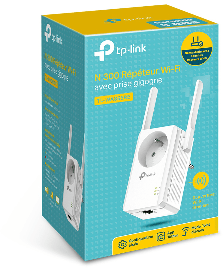Répéteur WiFi 4 TP-Link TL-WA865RE N 300 Mbps avec prise gigogne — image 5