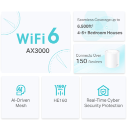 Système Mesh WiFi 6 TP-Link Deco X50 AX3000 pour toute la maison 2 packs (DECOX50_2-PACK)